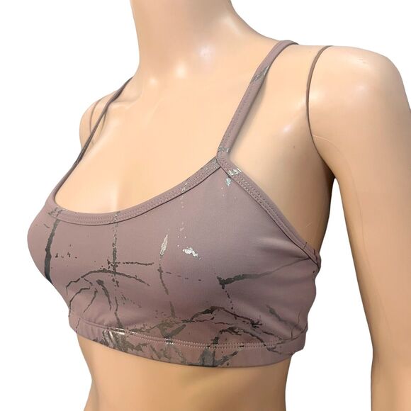 Beyond Yoga Mauve and Silver Sports Bra - Picture 2 of 7